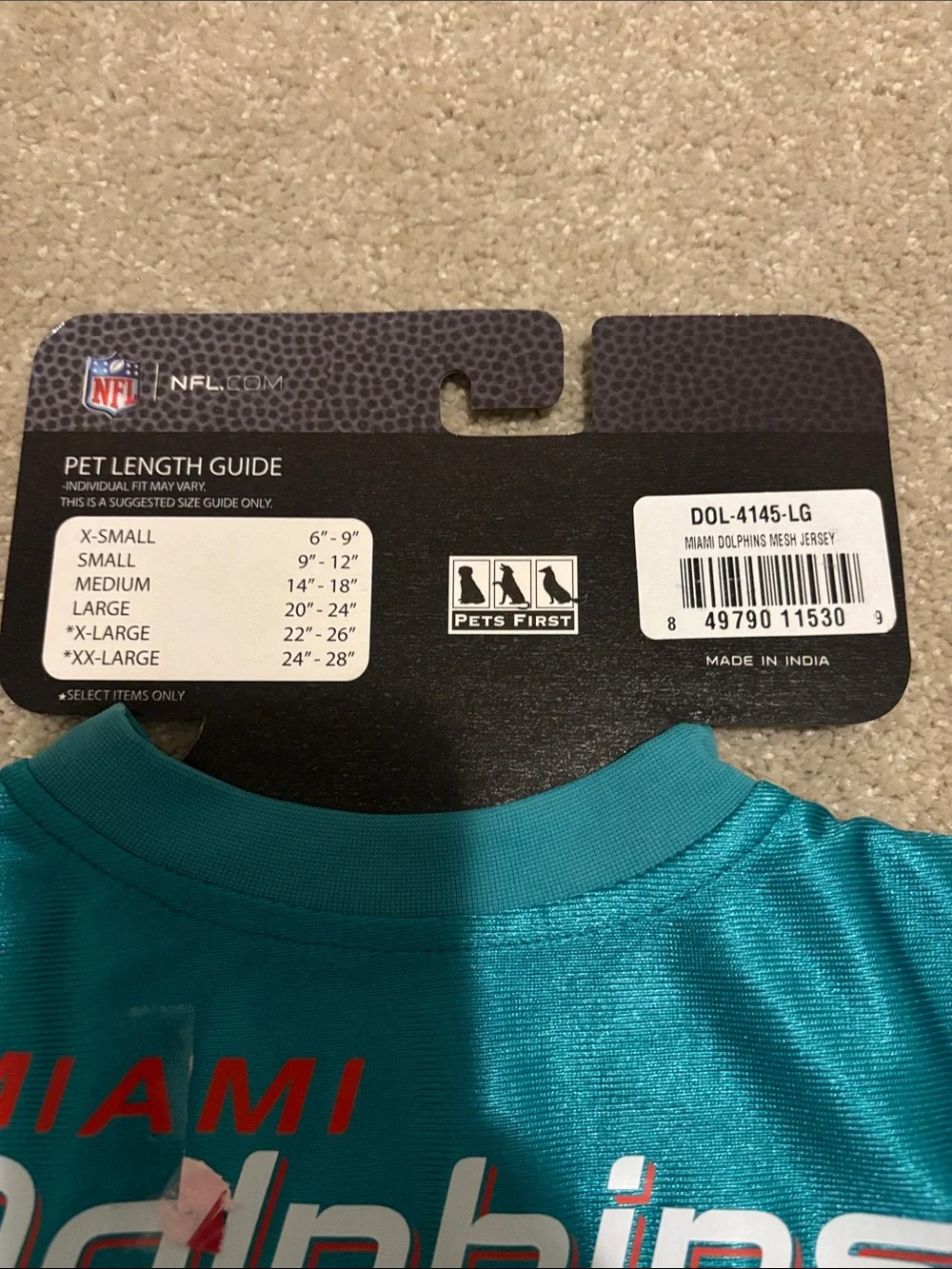 Miami Dolphins Dog Jersey